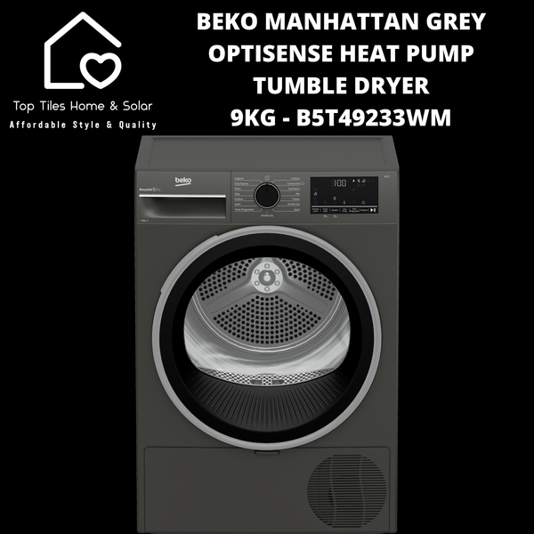 Beko Manhattan Grey OptiSense Heat Pump Tumble Dryer - 9kg B5T49233WM