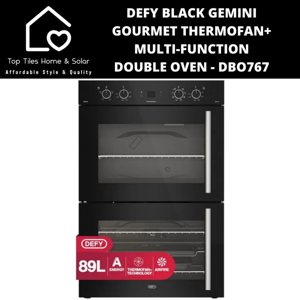 Defy Black Gemini Gourmet ThermoFan+ Multi-Function Double Oven - DBO767