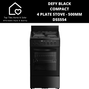 Defy Black Compact 4 Plate Stove - 500mm DSS554
