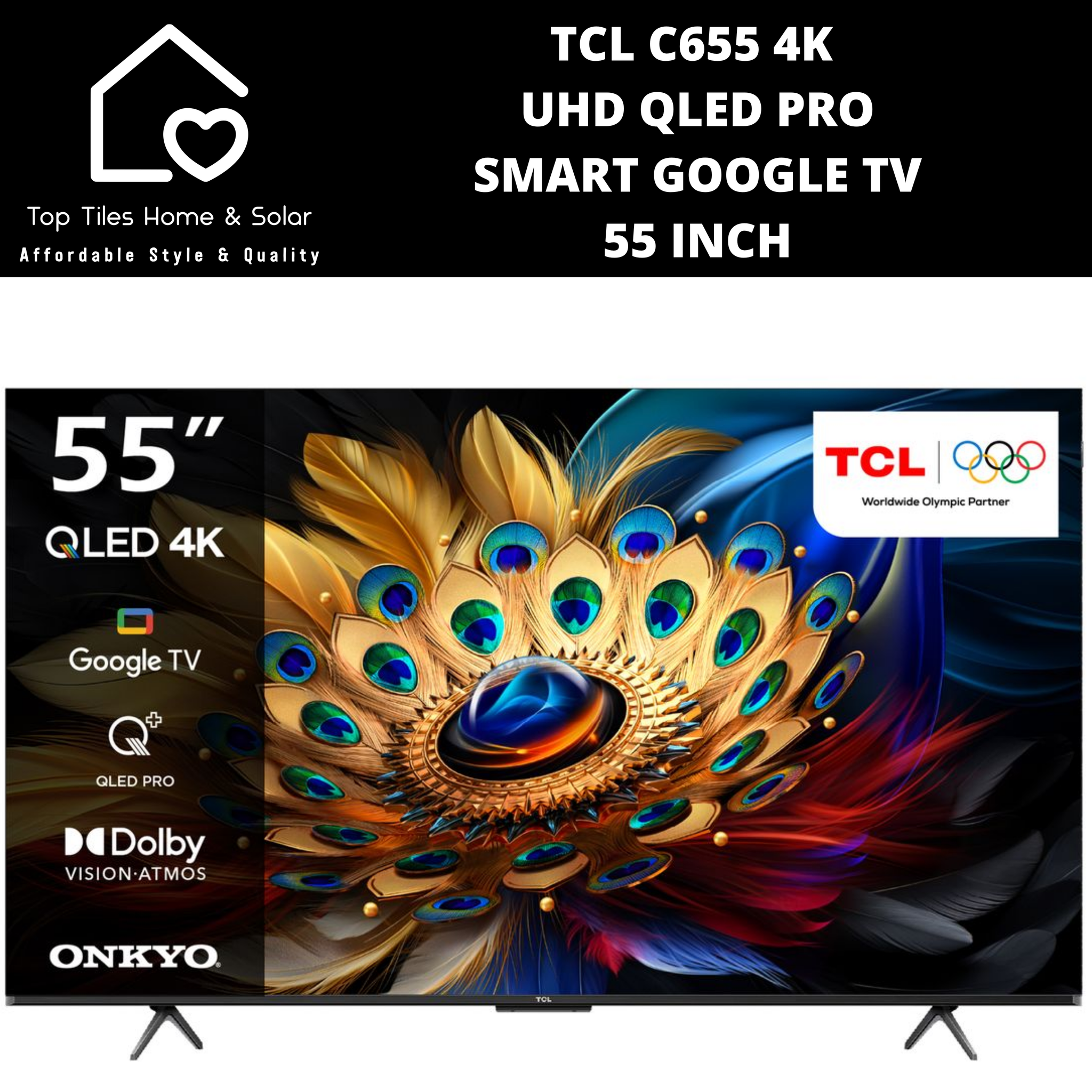 TCL C655 4K UHD QLED PRO Smart Google TV - 55 Inch