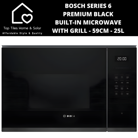 Bosch Series 6 - Premium Black Built-in Microwave with Grill - 59cm - 25L