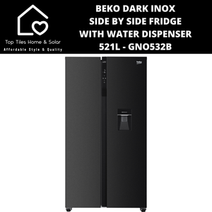 Beko Dark Inox Side By Side Fridge with Water Dispenser - 521L GNO532B