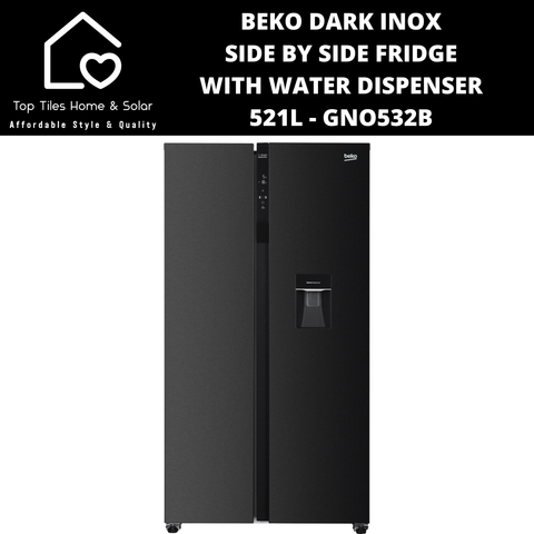 Beko Dark Inox Side By Side Fridge with Water Dispenser - 521L GNO532B