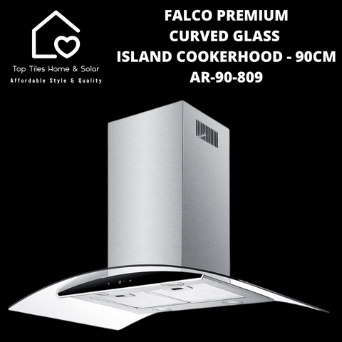 Falco Premium Curved Glass Island Cookerhood - 90cm AR-90-809