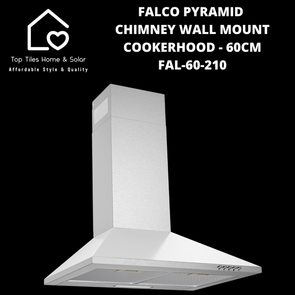 Falco Pyramid Chimney Wall Mount Cookerhood - 60cm FAL-60-210