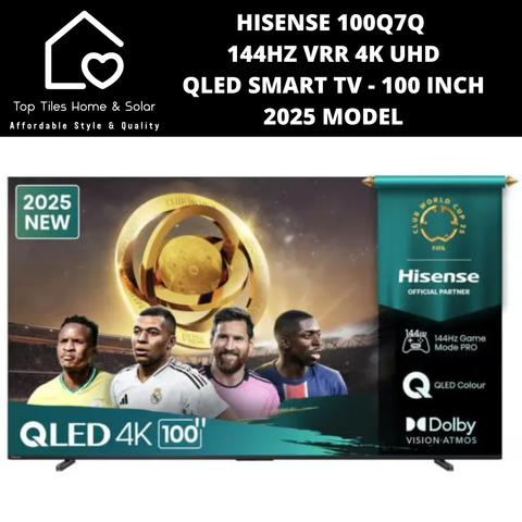 Hisense 100Q7Q 144Hz VRR 4K UHD QLED Smart TV - 100 Inch 2025 Model
