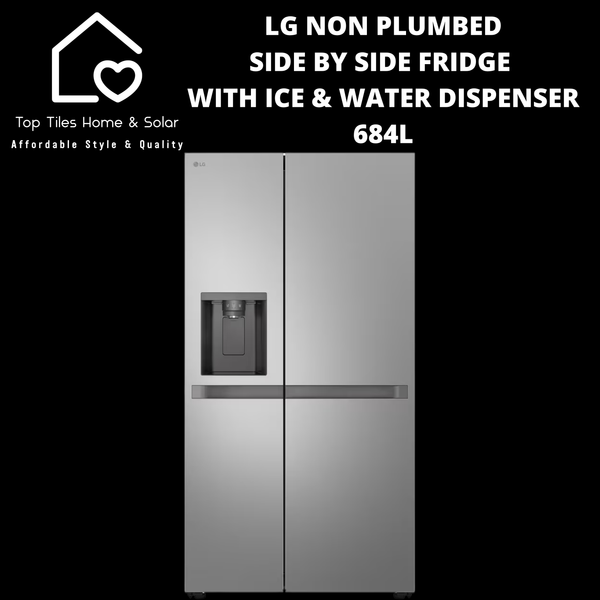 LG Non Plumbed Side by Side Fridge with Ice & Water Dispenser - 684L