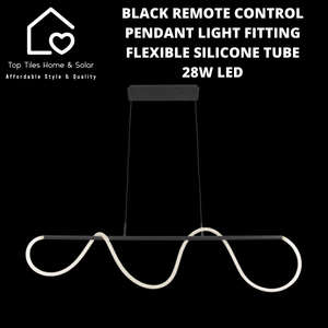 Black Remote Control Pendant Light Fitting Flexible Silicone Tube - 28W LED