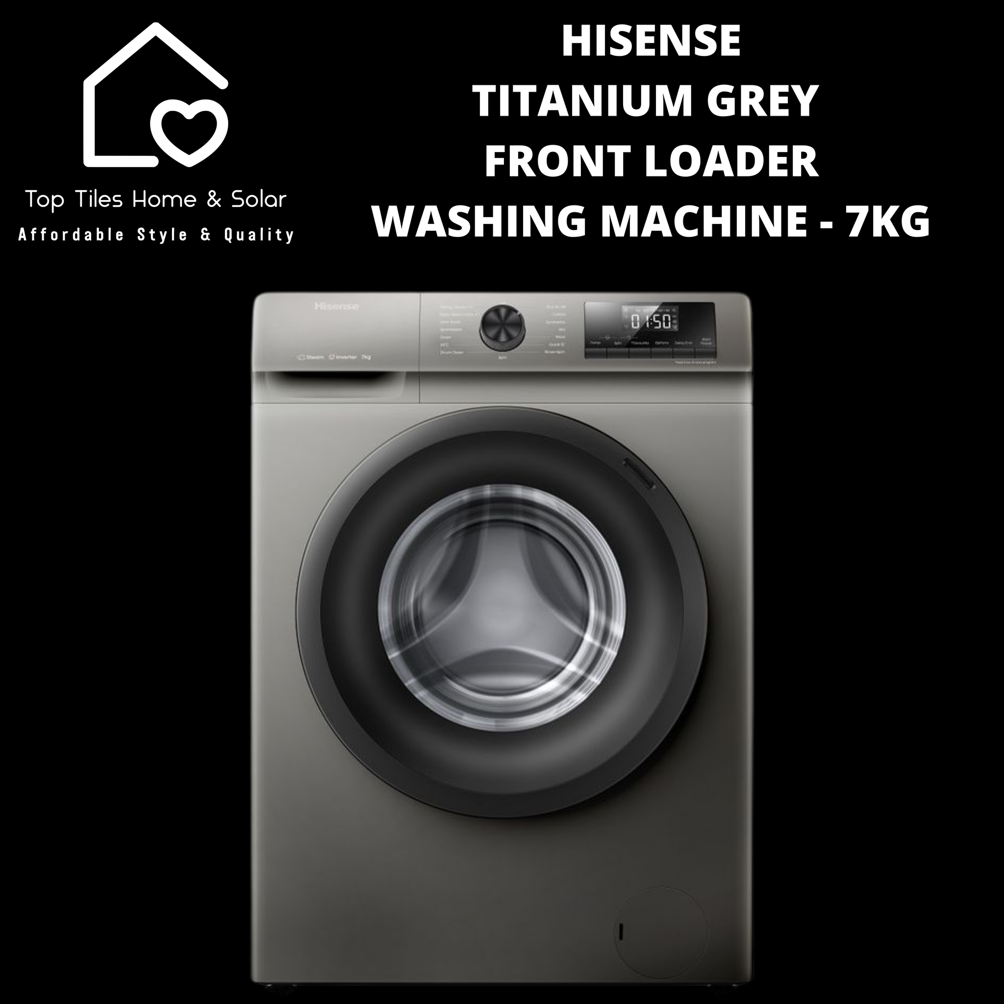 Hisense Titanium Grey Front Loader Washing Machine - 7kg