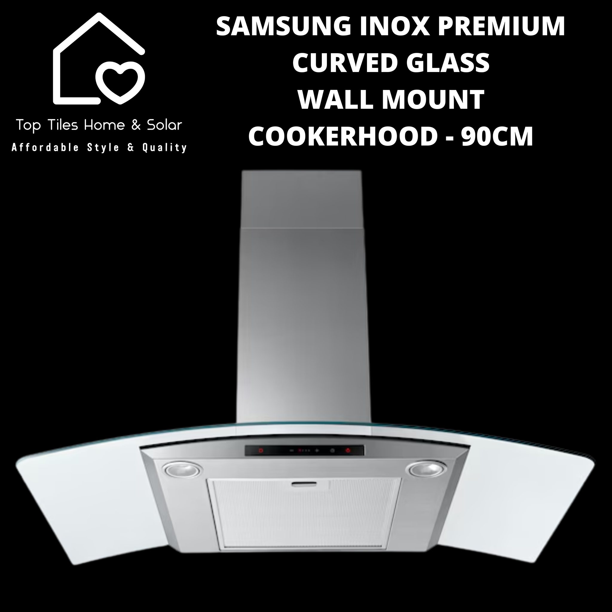 Samsung Inox Premium Curved Glass Wall Mount Cookerhood - 90cm