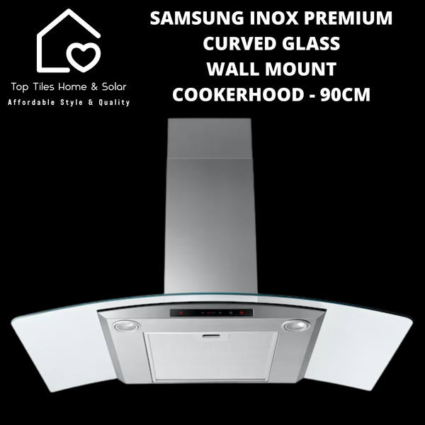 Samsung Inox Premium Curved Glass Wall Mount Cookerhood - 90cm
