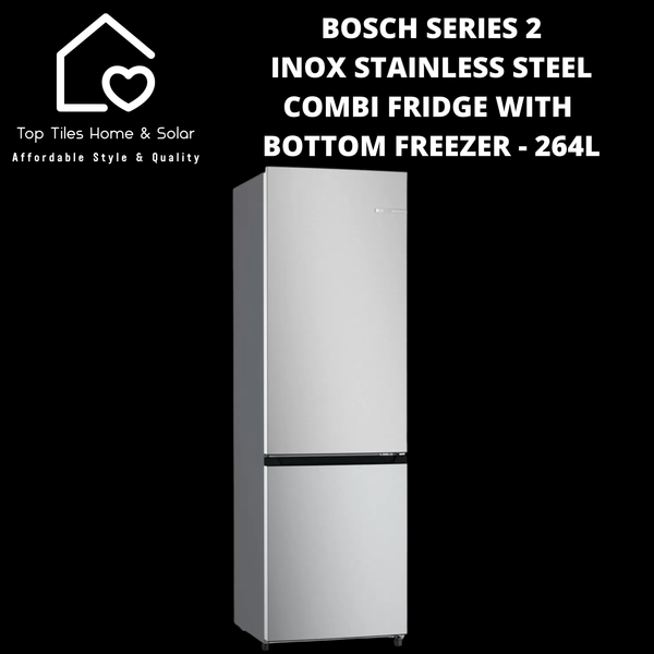 Bosch Series 2 - Inox Combi Fridge With Bottom Freezer - 264L