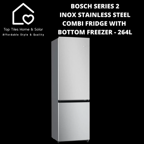 Bosch Series 2 - Inox Combi Fridge With Bottom Freezer - 264L
