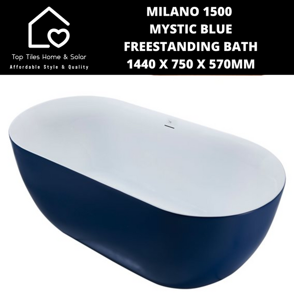 Milano 1500 Mystic Blue Freestanding Bath - 1440 x 750mm
