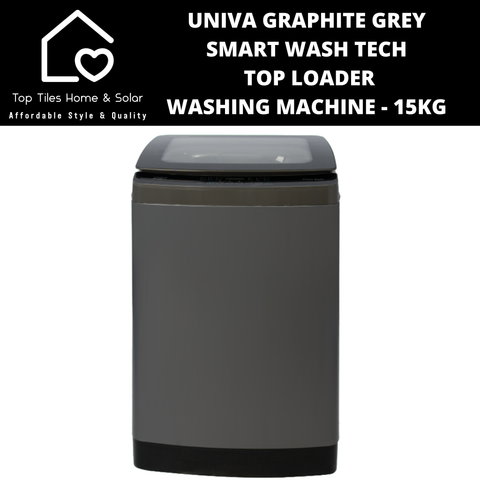 Univa Graphite Grey Smart Wash Tech Top Loader Washing Machine - 15kg