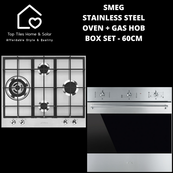 Smeg Stainless Steel Oven +  Gas Hob Box Set - 60cm