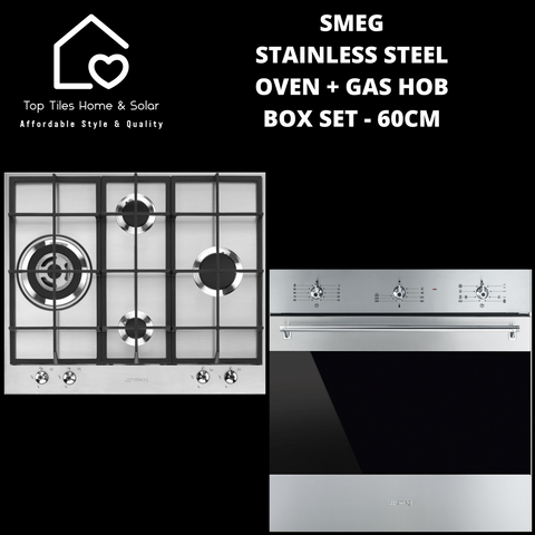 Smeg Stainless Steel Oven +  Gas Hob Box Set - 60cm