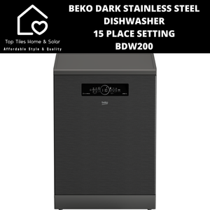 Beko Dark Stainless Steel Dishwasher - 15 Place Setting - BDW200