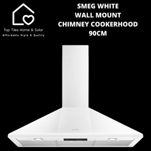 Smeg White Wall Mount Chimney Cookerhood - 90cm
