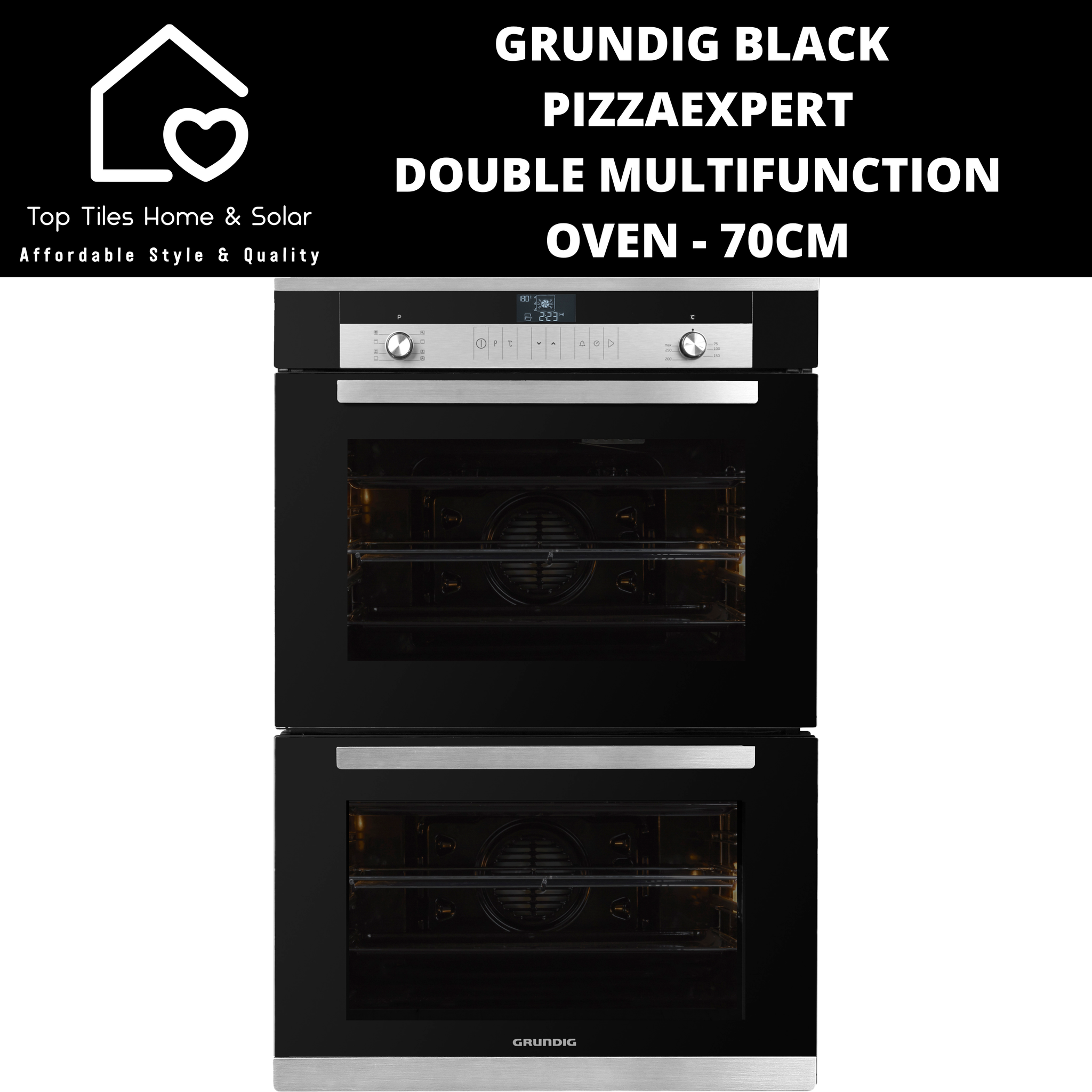 Grundig Black PizzaExpert Double Oven -70cm