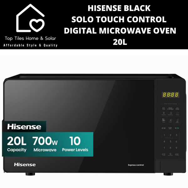 Hisense Black Solo Touch Control Digital Microwave Oven - 20L