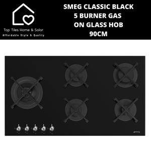 Smeg Classic Black 5 Burner Gas on Glass Hob - 90cm