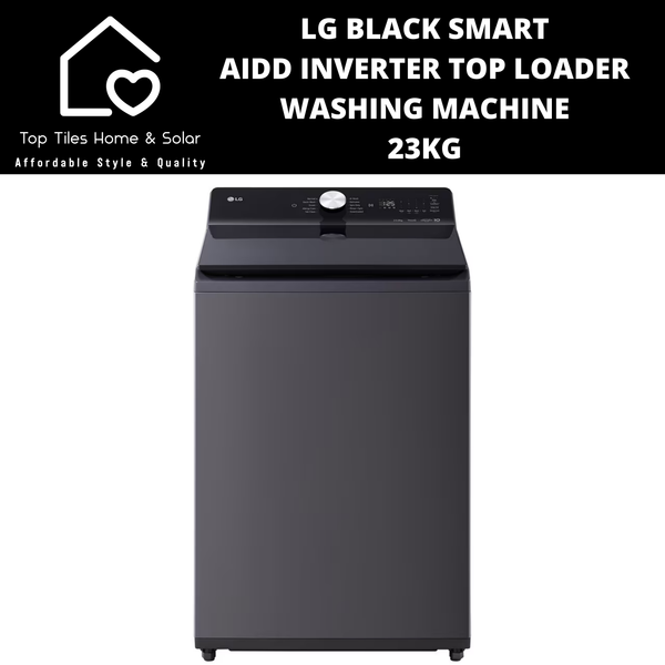 LG Black Smart AIDD Inverter Top Loader Washing Machine - 23kg