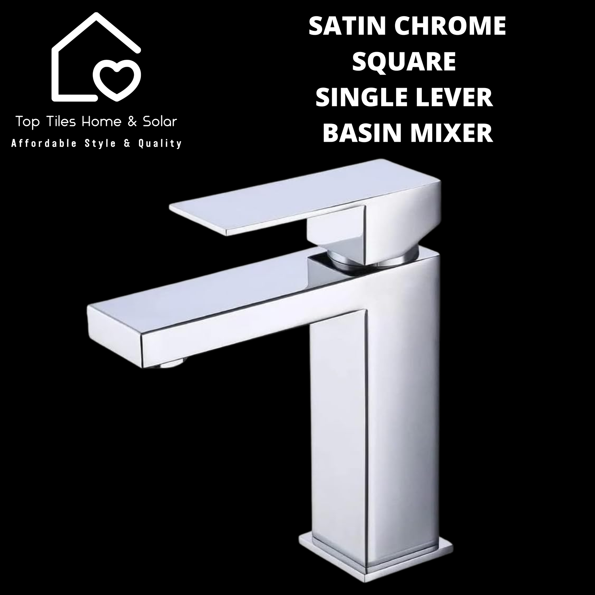 Chrome Square Single Lever Chrome Basin Mixer