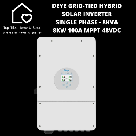 Deye Grid-Tied Hybrid Solar Inverter Single Phase - 8kVA - 8kW 100A MPPT 48VDC