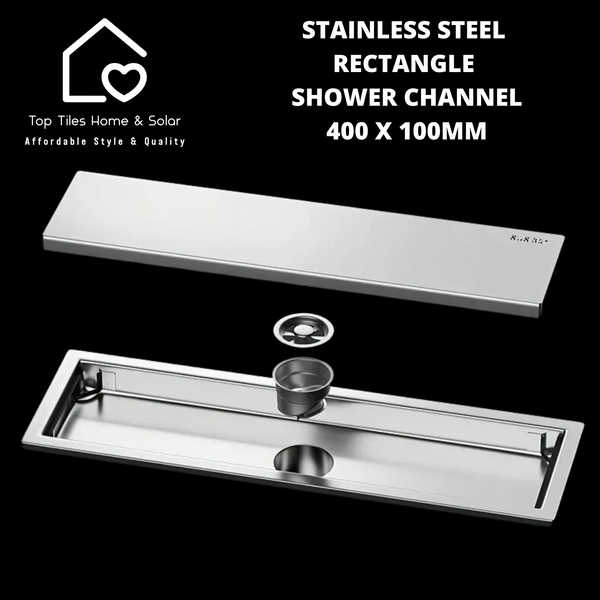Stainless Steel Rectangle Shower Channel - 400 x 100mm