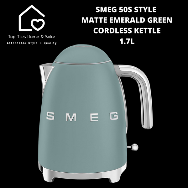 Smeg 50s Style Matte Emerald Green Cordless Kettle - 1.7L