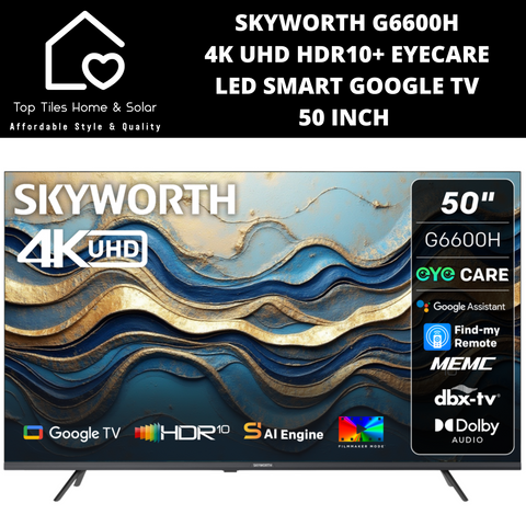 Skyworth 4K UHD HDR10+ EyeCare LED Smart Google TV - 50 Inch G6600H