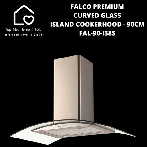 Falco Premium Curved Glass Island Cookerhood - 90cm FAL-90-I38S