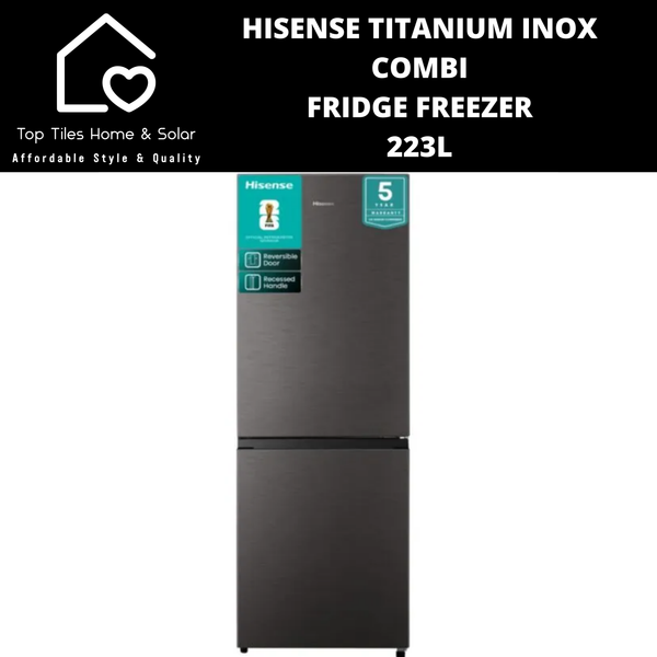 Hisense Titanium Inox Combi Fridge Freezer - 223L