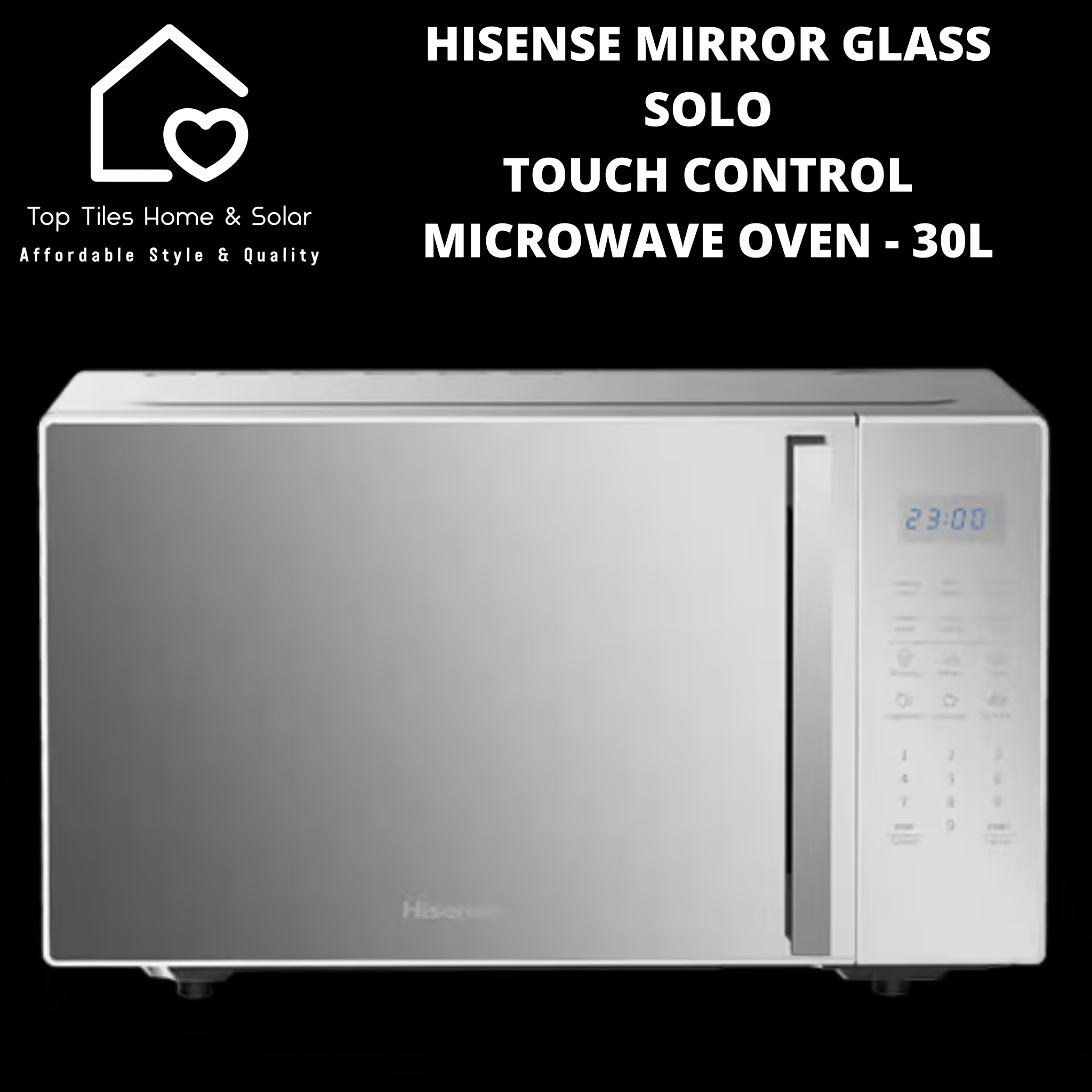 Hisense Mirror Glass Solo Touch Control Microwave Oven - 30L