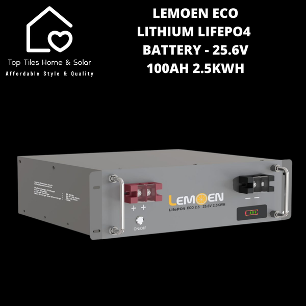 Lemoen Eco Lithium LiFePo4 Single Solar Battery Module - 25.6V 100Ah 2.5kWh