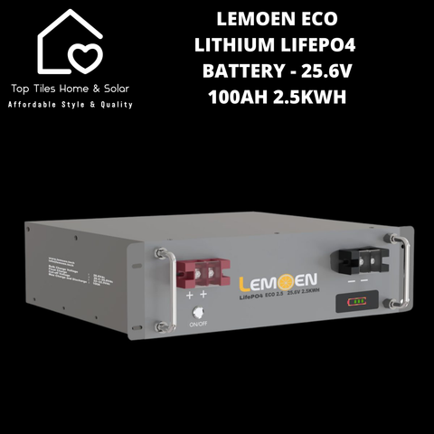 Lemoen Eco Lithium LiFePo4 Single Solar Battery Module - 25.6V 100Ah 2.5kWh