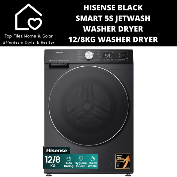 Hisense Black Smart 5S JetWash Washer Dryer - 12/8kg Washer Dryer