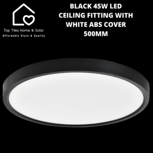 Black 45W LED Ceiling Fitting with White ABS Cover - 500mm