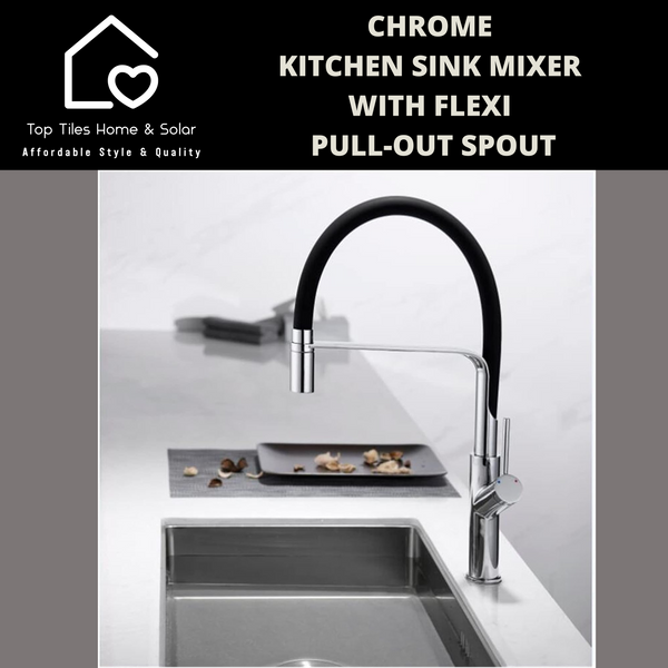 Chrome Kitchen Sink Mixer With Flexi Pull-Out Spout