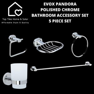 Evox Pandora Polished Chrome Bathroom Accessory set 5 Piece Set