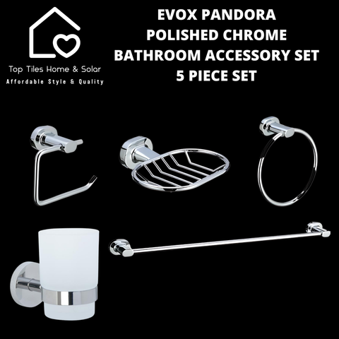 Evox Pandora Polished Chrome Bathroom Accessory set 5 Piece Set