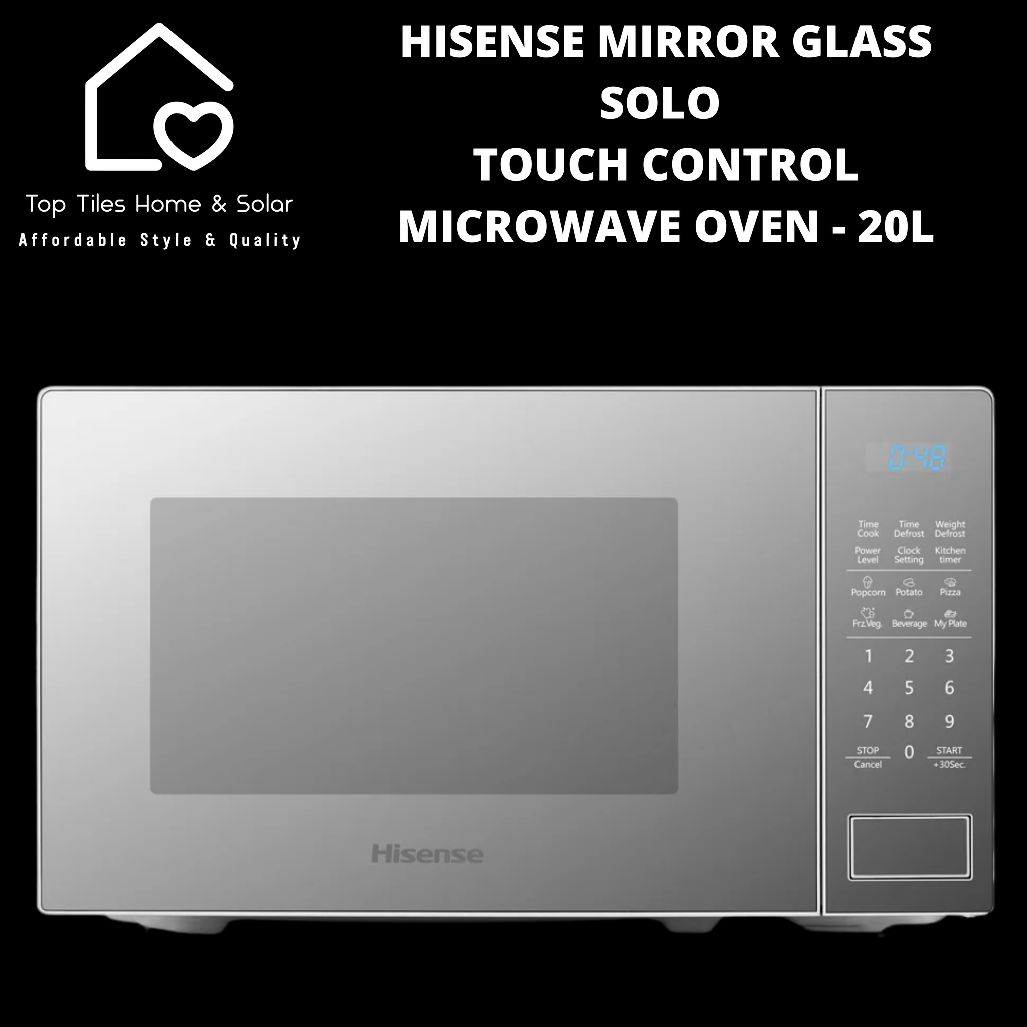 Hisense Mirror Glass Solo Touch Control Microwave Oven - 20L