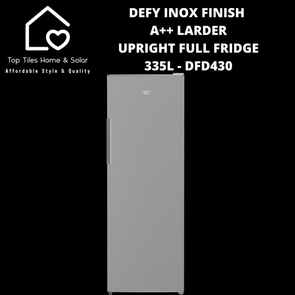 Defy Inox Finish A++ Larder Upright Full Fridge - 335L DFD430