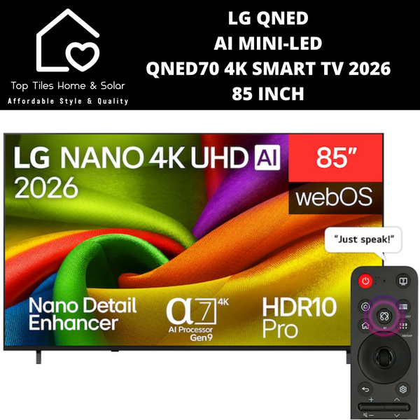 LG QNED AI Mini LED QNED70 4K Smart TV 2026 - 85 Inch