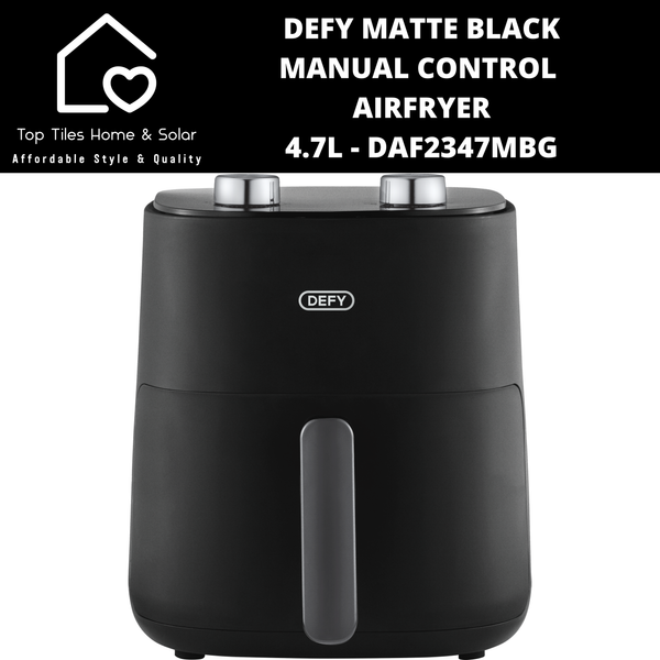 Defy Matte Black Manual Touch Control Airfryer - 4.7L DAF 2347 MBG