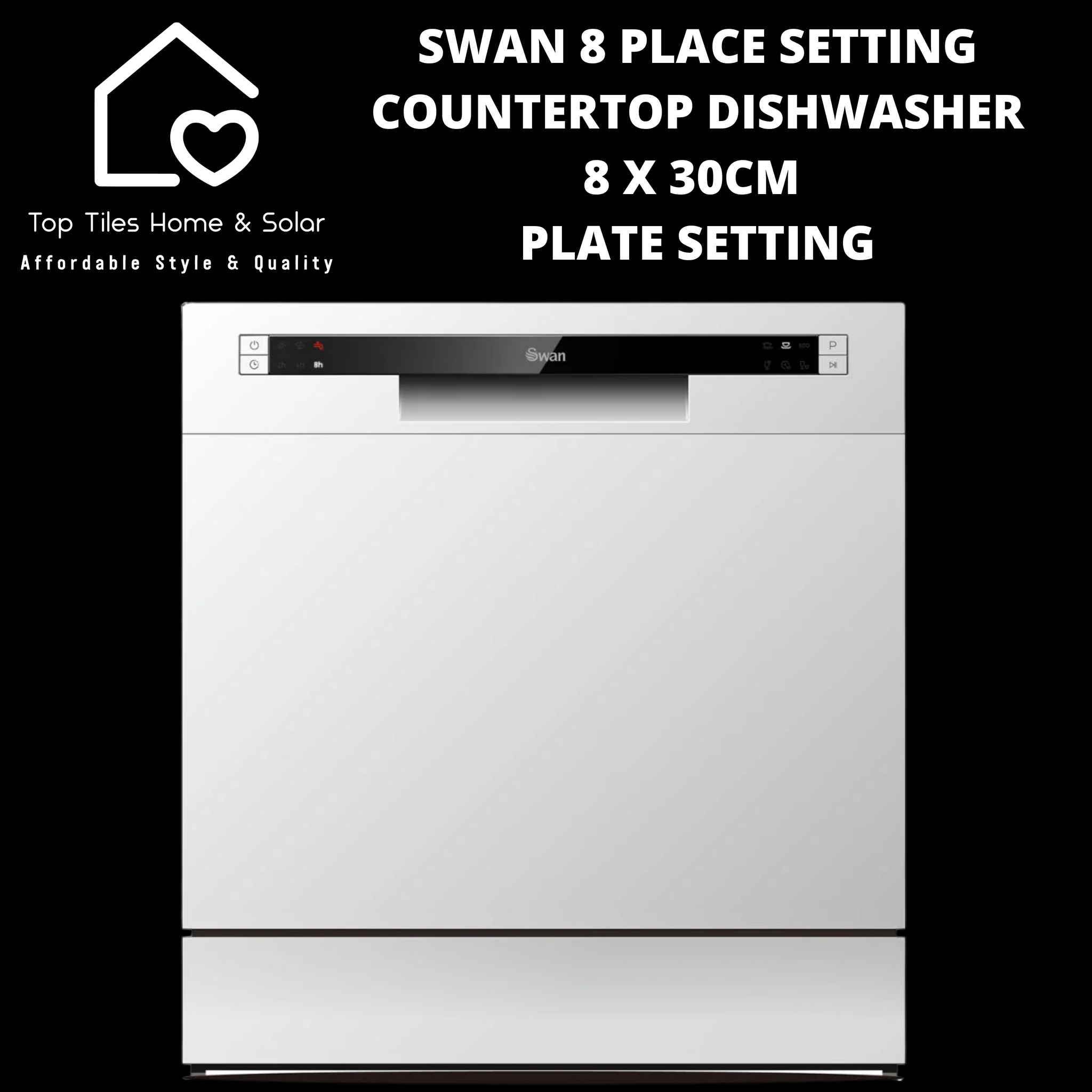 Swan 8 Place Setting Countertop Dishwasher - 8 x 30cm Plate Setting