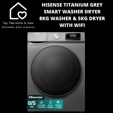 Hisense Titanium Grey Smart Washer Dryer - 8kg Washer & 5kg Dryer