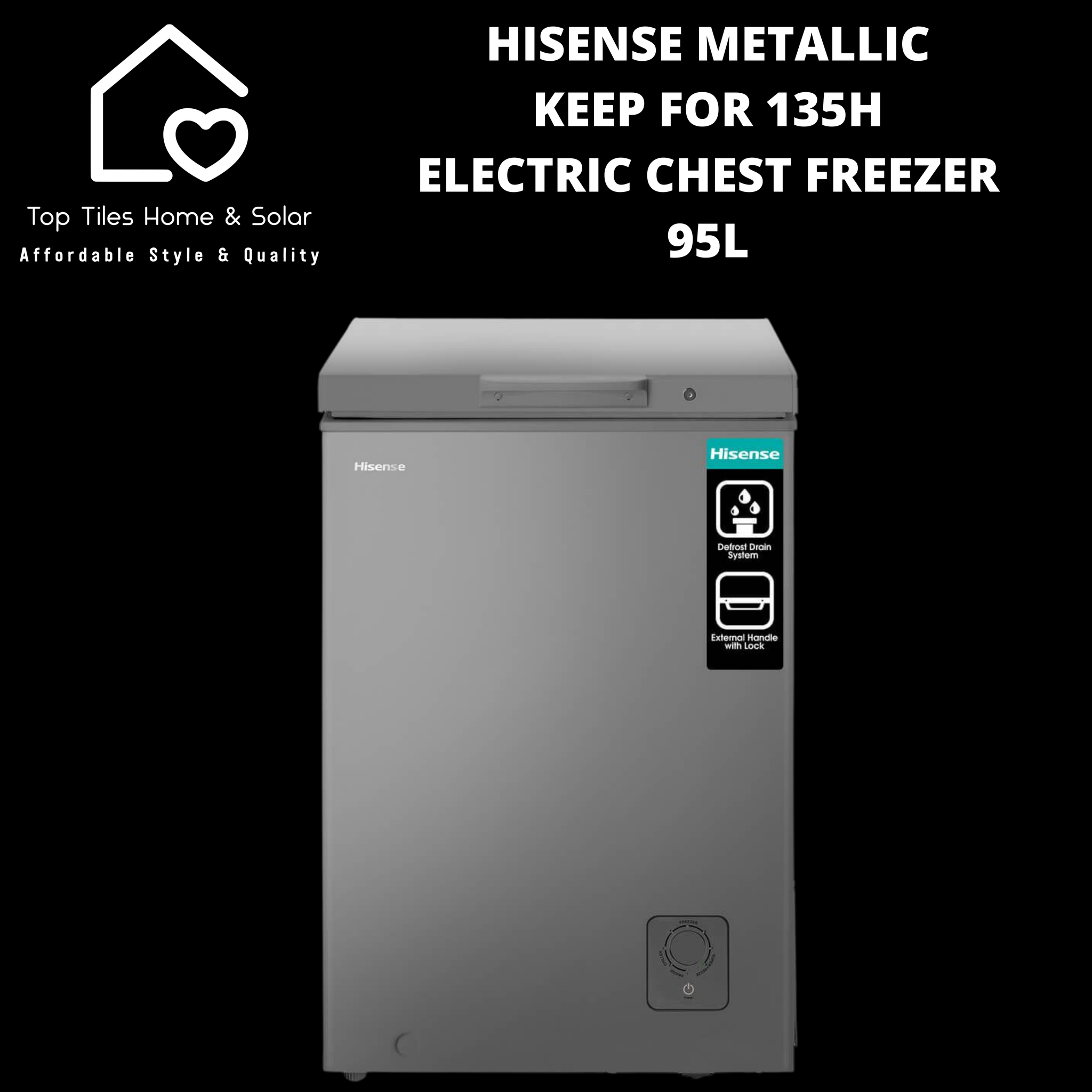 Hisense Metallic Keep For 135Hrs Electric Chest Freezer - 95L