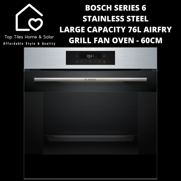 Bosch Series 6 Stainless Steel - Large Airfry Grill Oven with Fan 76L - 60cm